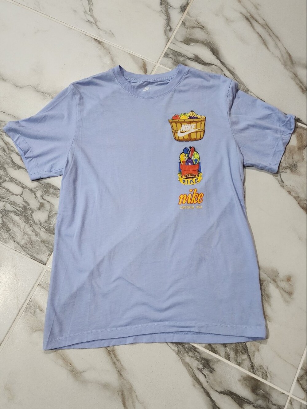 Nike Light Blue Mens Oregon Short-Sleeve Graphic Tee